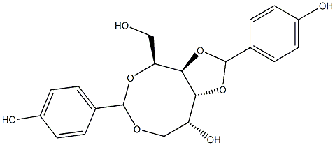 2-O,6-O:3-O,4-O-Bis(4-hydroxybenzylidene)-D-glucitol Structure