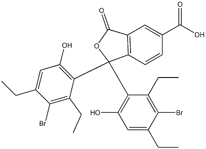 1,1-ビス(3-ブロモ-2,4-ジエチル-6-ヒドロキシフェニル)-1,3-ジヒドロ-3-オキソイソベンゾフラン-5-カルボン酸 化学構造式