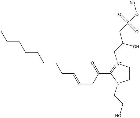 1-(2-Hydroxyethyl)-3-[2-hydroxy-3-(sodiooxysulfonyl)propyl]-2-(3-dodecenoyl)-2-imidazoline-3-ium,,结构式