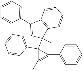 3-Phenyl-1-methyl-1-(1,2-diphenyl-3-methylcyclopropa-2-en-1-yl)-1H-indene,,结构式