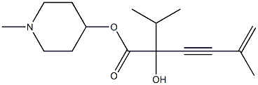 2-ヒドロキシ-2-イソプロピル-5-メチル-5-ヘキセン-3-イン酸1-メチル-4-ピペリジル 化学構造式
