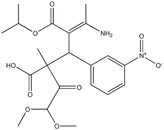 2-Amino-7,7-dimethoxy-4-(3-nitrophenyl)-6-oxo-2-heptene-3,5-dicarboxylic acid 3-isopropyl 5-methyl ester 结构式