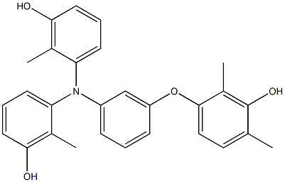 N,N-Bis(3-hydroxy-2-methylphenyl)-3-(3-hydroxy-2,4-dimethylphenoxy)benzenamine,,结构式