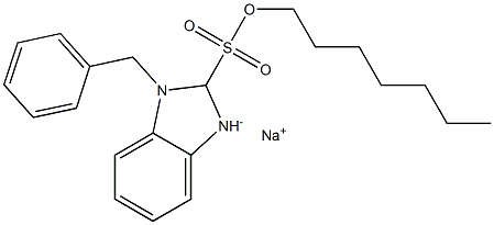 1-Benzyl-2-heptyl-2,3-dihydro-1H-benzimidazole-2-sulfonic acid sodium salt Structure