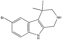 1,2,3,4-テトラヒドロ-6-ブロモ-4,4-ジメチル-9H-ピリド[3,4-b]インドール 化学構造式