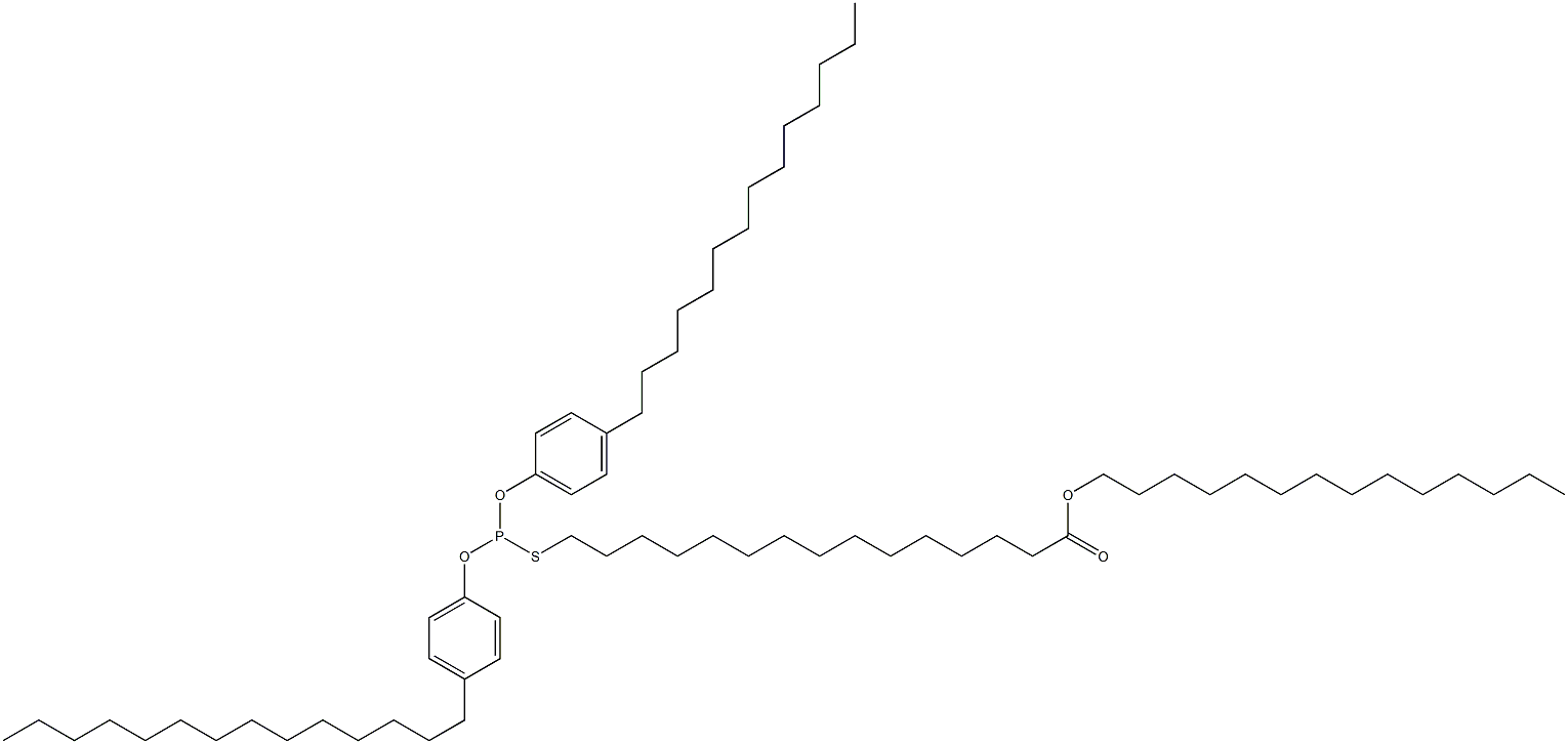 Thiophosphorous acid O,O-bis(4-tetradecylphenyl)S-(15-tetradecyloxy-15-oxopentadecyl) ester,,结构式