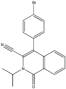 2-イソプロピル-4-(4-ブロモフェニル)-3-シアノイソキノリン-1(2H)-オン 化学構造式