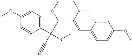 3-Methylthio-2,5-bis(4-methoxyphenyl)-2,4-bis(dimethylamino)-4-pentenonitrile