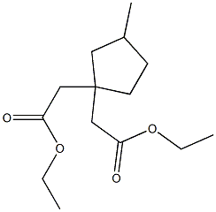 3-メチル-1,1-シクロペンタン二酢酸ジエチル 化学構造式