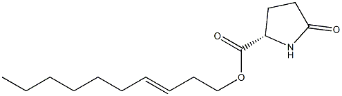 (S)-5-オキソピロリジン-2-カルボン酸3-デセニル 化学構造式
