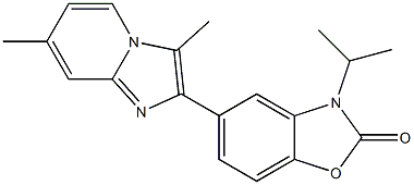 5-[3,7-Dimethyl-imidazo[1,2-a]pyridin-2-yl]-3-isopropyl-benzoxazol-2(3H)-one Struktur