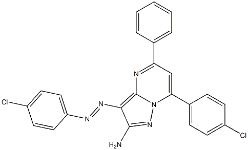 2-Amino-3-(4-chlorophenylazo)-5-phenyl-7-(4-chlorophenyl)pyrazolo[1,5-a]pyrimidine Struktur