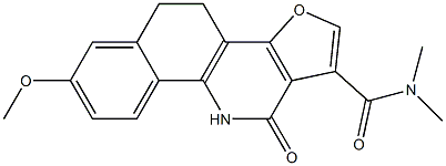 4,5,10,11-Tetrahydro-7-methoxy-11-oxo-N,N-dimethylbenzo[h]furo[3,2-c]quinoline-1-carboxamide Struktur