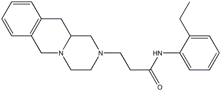 1,3,4,6,11,11a-Hexahydro-N-(2-ethylphenyl)-2H-pyrazino[1,2-b]isoquinoline-2-propanamide,,结构式