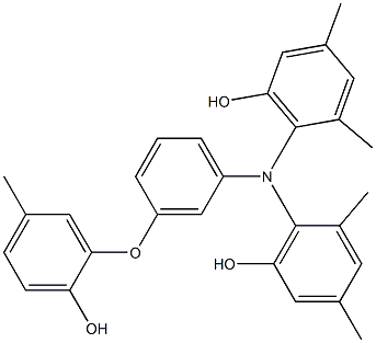 N,N-Bis(6-hydroxy-2,4-dimethylphenyl)-3-(2-hydroxy-5-methylphenoxy)benzenamine Structure