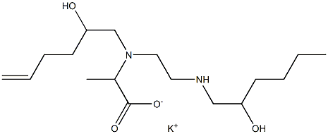 2-[N-(2-Hydroxy-5-hexenyl)-N-[2-(2-hydroxyhexylamino)ethyl]amino]propionic acid potassium salt Struktur