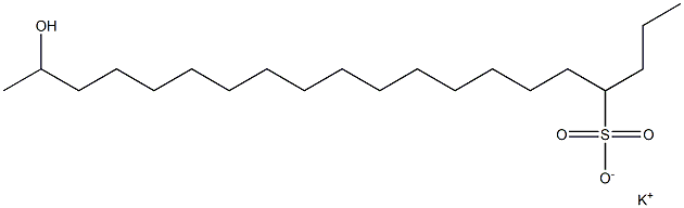 19-Hydroxyicosane-4-sulfonic acid potassium salt Structure