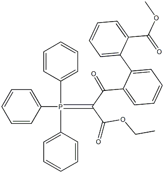 2'-[3-Ethoxy-1,3-dioxo-2-(triphenylphosphoranylidene)propyl]biphenyl-2-carboxylic acid methyl ester Struktur