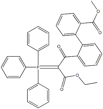 2'-[3-Ethoxy-1,3-dioxo-2-(triphenylphosphoranylidene)propyl]biphenyl-2-carboxylic acid methyl ester Structure