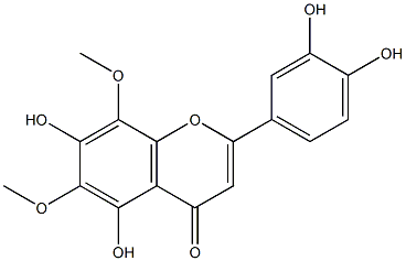 3',4',5,7-テトラヒドロキシ-6,8-ジメトキシフラボン 化学構造式