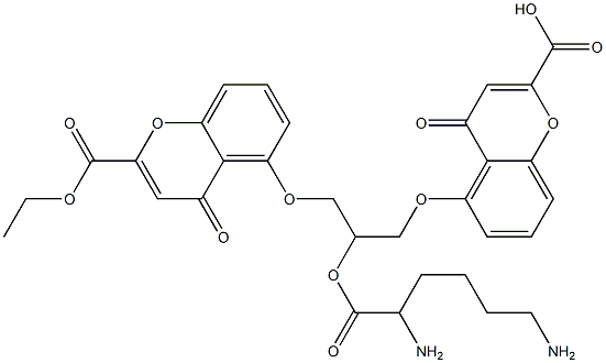 5,5'-[[2-(2,6-Diaminohexanoyloxy)-1,3-propanediyl]bis(oxy)]bis[4-oxo-4H-1-benzopyran-2-carboxylic acid ethyl] ester 结构式