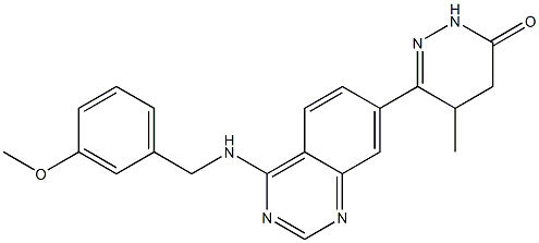 4,5-Dihydro-5-methyl-6-[4-(3-methoxybenzylamino)quinazolin-7-yl]pyridazin-3(2H)-one Structure