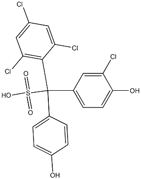 (3-Chloro-4-hydroxyphenyl)(2,4,6-trichlorophenyl)(4-hydroxyphenyl)methanesulfonic acid,,结构式