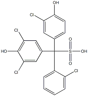 (2-Chlorophenyl)(3-chloro-4-hydroxyphenyl)(3,5-dichloro-4-hydroxyphenyl)methanesulfonic acid,,结构式