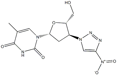 3'-(4-Nitro-1H-1,2,3-triazol-1-yl)-3'-deoxythymidine,,结构式