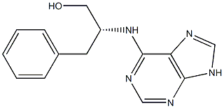 [R,(+)]-3-フェニル-2-(9H-プリン-6-イルアミノ)-1-プロパノール 化学構造式