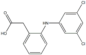 2-(3,5-ジクロロフェニルアミノ)ベンゼン酢酸 化学構造式