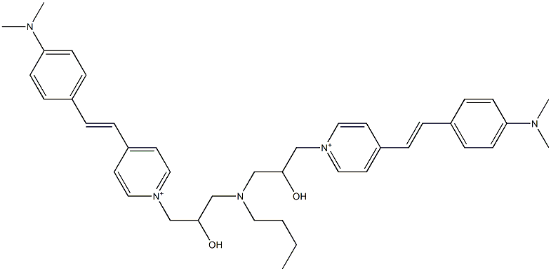 1,1'-[(Butylimino)bis(2-hydroxy-3,1-propanediyl)]bis[4-[2-[4-(dimethylamino)phenyl]ethenyl]pyridinium] 结构式