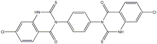 3,3'-(1,4-Phenylene)bis[1,2-dihydro-7-chloro-2-thioxoquinazolin-4(3H)-one] 结构式