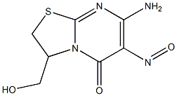 7-Amino-3-(hydroxymethyl)-6-nitroso-2,3-dihydro-5H-thiazolo[3,2-a]pyrimidin-5-one,,结构式