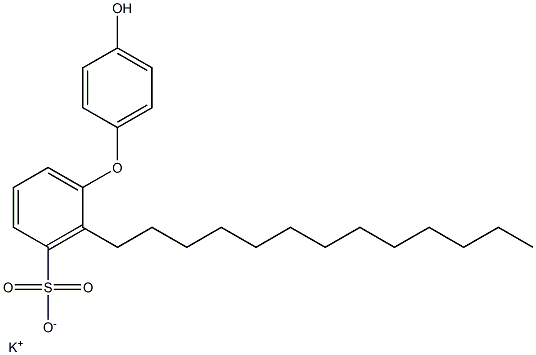 4-ヒドロキシ-2-トリデシル[オキシビスベンゼン]-3-スルホン酸カリウム 化学構造式
