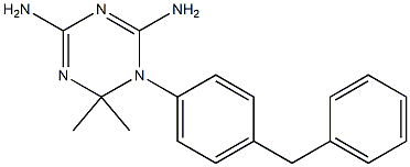 2,4-Diamino-6,6-dimethyl-5,6-dihydro-5-(4-benzylphenyl)-1,3,5-triazine Structure