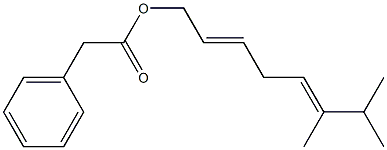 Phenylacetic acid 6,7-dimethyl-2,5-octadienyl ester Structure