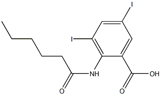 3,5-Diiodo-2-(hexanoylamino)benzoic acid Structure