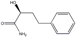 [S,(-)]-2-ヒドロキシ-4-フェニルブチルアミド 化学構造式
