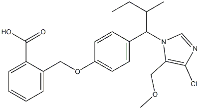 2-[4-(2-Butyl-4-chloro-5-methoxymethyl-1H-imidazol-1-ylmethyl)phenoxymethyl]benzoic acid Struktur