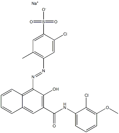 2-Chloro-5-methyl-4-[[3-[[(2-chloro-3-methoxyphenyl)amino]carbonyl]-2-hydroxy-1-naphtyl]azo]benzenesulfonic acid sodium salt