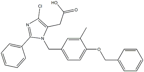 4-Chloro-1-(3-methyl-4-benzyloxybenzyl)-2-(phenyl)-1H-imidazole-5-acetic acid Struktur
