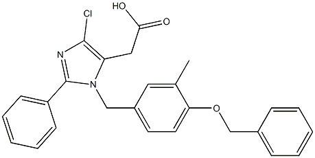 4-Chloro-1-(3-methyl-4-benzyloxybenzyl)-2-(phenyl)-1H-imidazole-5-acetic acid 结构式