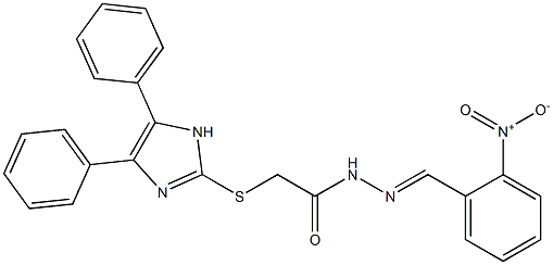 N'-[2-Nitrobenzylidene]-2-[(4,5-diphenyl-1H-imidazol-2-yl)thio]acetohydrazide,,结构式