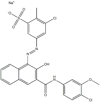 3-Chloro-2-methyl-5-[[3-[[(4-chloro-3-methoxyphenyl)amino]carbonyl]-2-hydroxy-1-naphtyl]azo]benzenesulfonic acid sodium salt