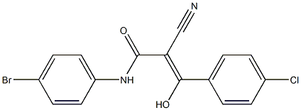 2-シアノ-3-ヒドロキシ-3-[4-クロロフェニル]-N-[4-ブロモフェニル]アクリルアミド 化学構造式