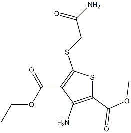 3-Amino-5-[(2-amino-2-oxoethyl)thio]thiophene-2,4-dicarboxylic acid 4-ethyl 2-methyl ester Structure