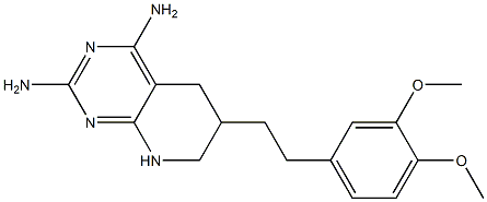 5,6,7,8-Tetrahydro-6-[2-(3,4-dimethoxyphenyl)ethyl]pyrido[2,3-d]pyrimidine-2,4-diamine,,结构式