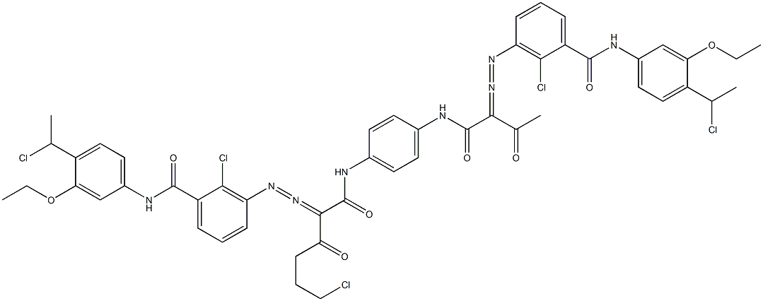  3,3'-[2-(2-Chloroethyl)-1,4-phenylenebis[iminocarbonyl(acetylmethylene)azo]]bis[N-[4-(1-chloroethyl)-3-ethoxyphenyl]-2-chlorobenzamide]