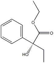 [R,(-)]-2-ヒドロキシ-2-フェニル酪酸エチル 化学構造式